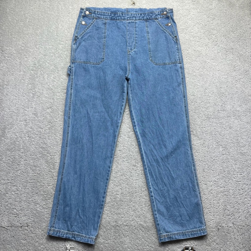 Unionbay Overalls Size Large Blue Denim Bib Jumper Pockets Utility Workwear - Picture 3 of 16